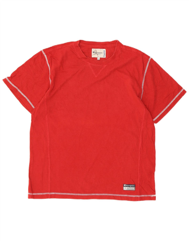 Champion Mens T-Shirt Top Medium Red