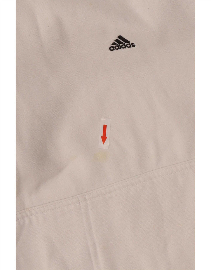 Adidas Mens Hoodie Jumper Medium White Cotton