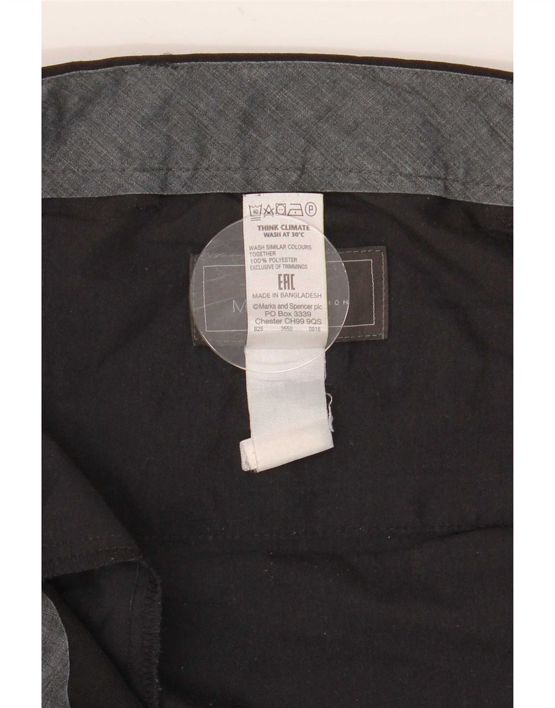 Marks & Spencer Mens Straight Suit Trousers W40 L29 Black Polyester