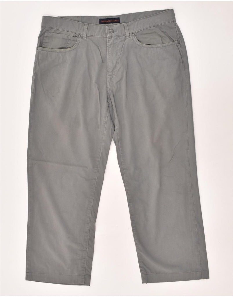 TRUSSARDI Mens Straight Casual Trousers W36 L25 Grey Cotton | Vintage Trussardi | Thrift | Second-Hand Trussardi | Used Clothing | Messina Hembry 