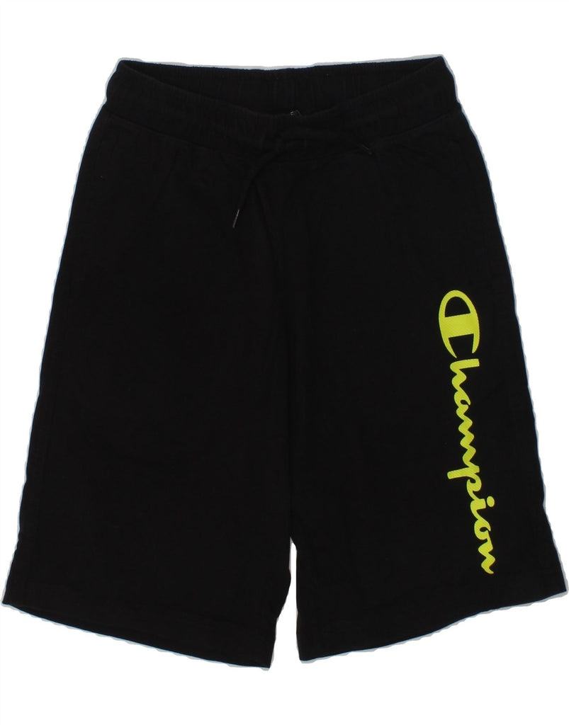 CHAMPION Boys Graphic Sport Shorts 7-8 Years Small Black | Vintage Champion | Thrift | Second-Hand Champion | Used Clothing | Messina Hembry 