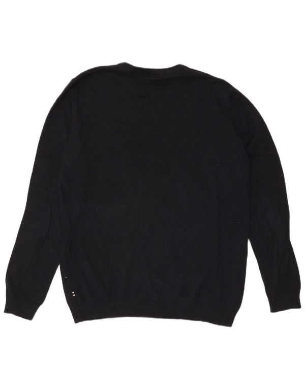 Jack & Jones Mens Crew Neck Jumper Sweater XL Navy Blue Cotton