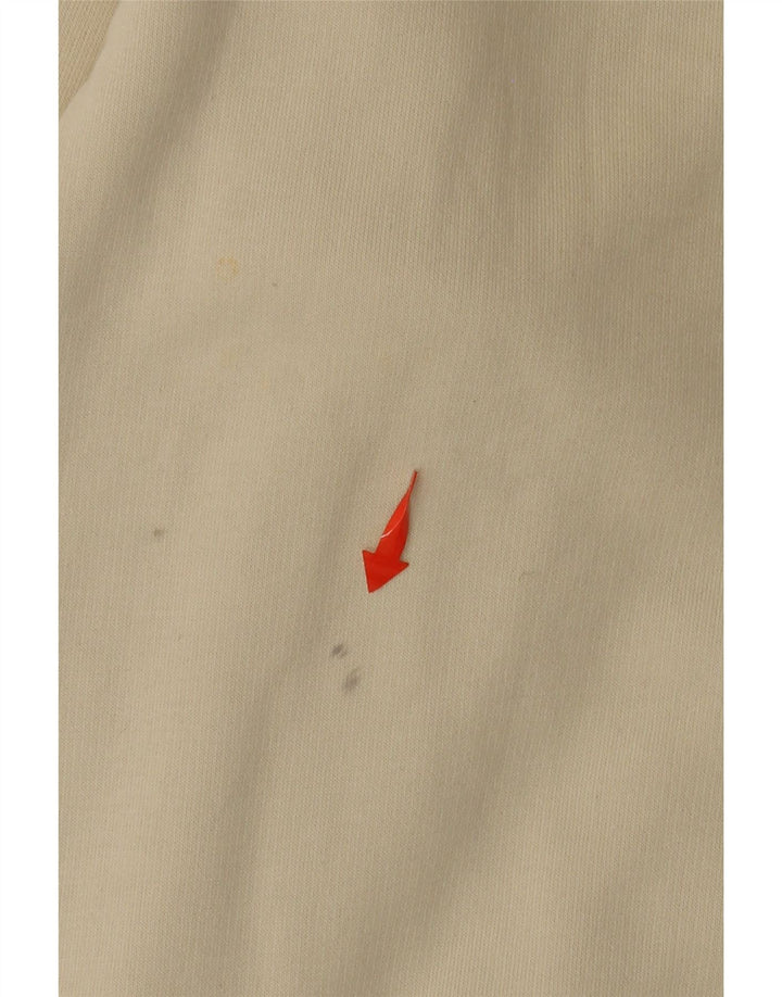 NEW BALANCE Mens Graphic Loose Fit Hoodie Jumper Medium Beige Cotton