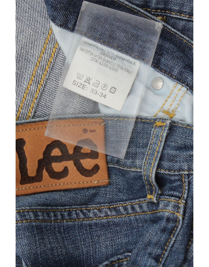 Lee Mens Denver Straight Jeans W33 L29 Blue Cotton