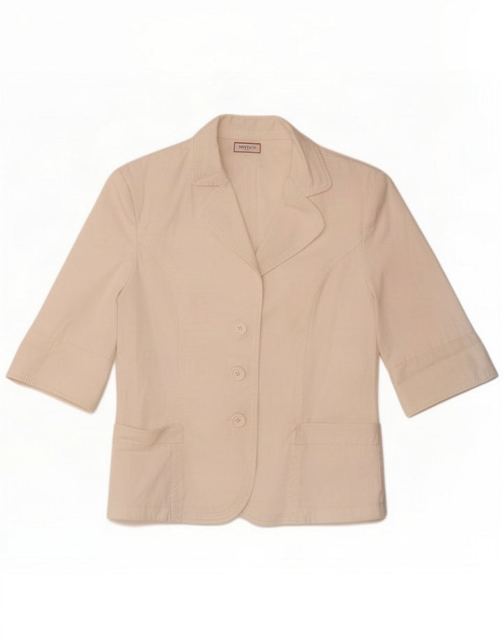 Max & Co. Womens 3 Button Short Sleeve Blazer Jacket UK 12 Medium White