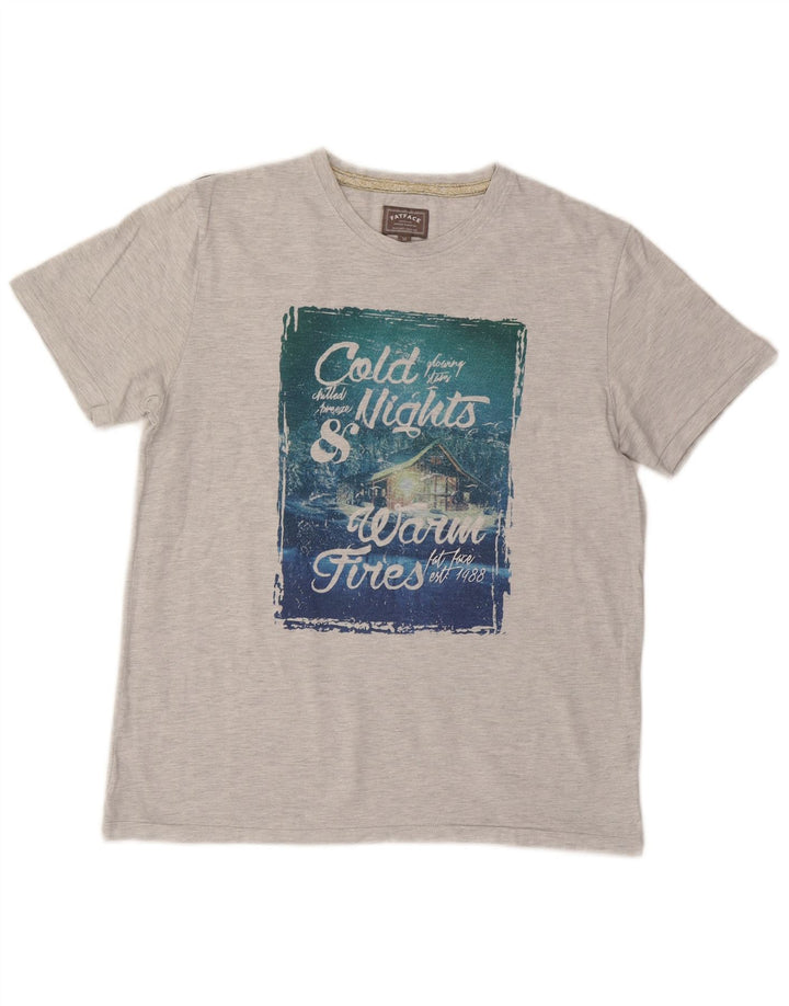 Fat Face Mens Graphic T-Shirt Top Medium Grey Cotton