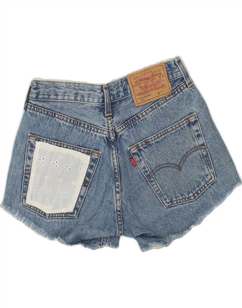 LEVI'S Womens 501 Denim Shorts W28 Medium Blue Patchwork Cotton | Vintage Levi's | Thrift | Second-Hand Levi's | Used Clothing | Messina Hembry 