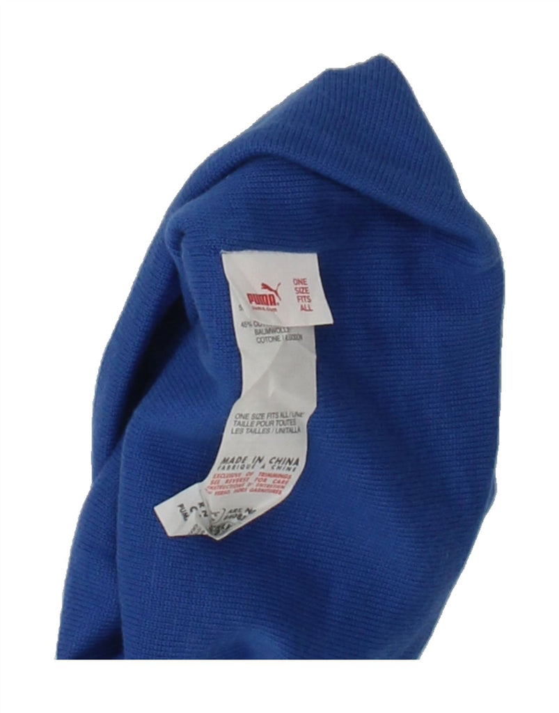 PUMA Mens Graphic Beanie Hat One Size Blue Acrylic | Vintage Puma | Thrift | Second-Hand Puma | Used Clothing | Messina Hembry 
