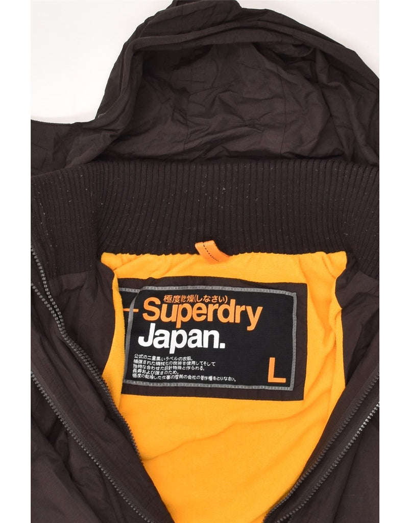 SUPERDRY Womens Hooded Windbreaker Jacket UK 40 Large Black Nylon | Vintage Superdry | Thrift | Second-Hand Superdry | Used Clothing | Messina Hembry 