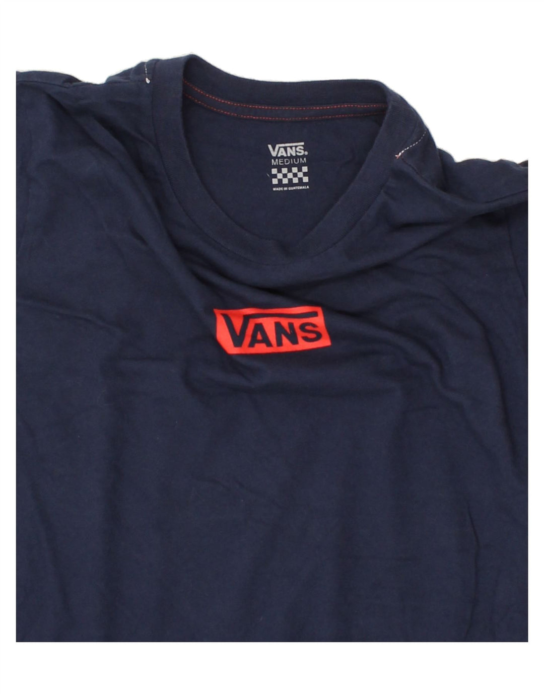 VANS Womens Graphic T-Shirt Top UK 12 Medium Navy Blue Cotton Vintage Vans and Second-Hand Vans from Messina Hembry 