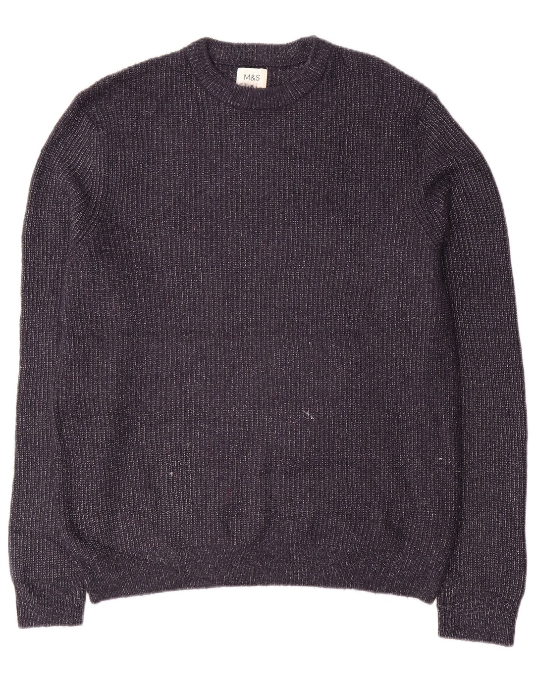 Marks & Spencer Mens Crew Neck Jumper Sweater Medium Navy Blue Flecked