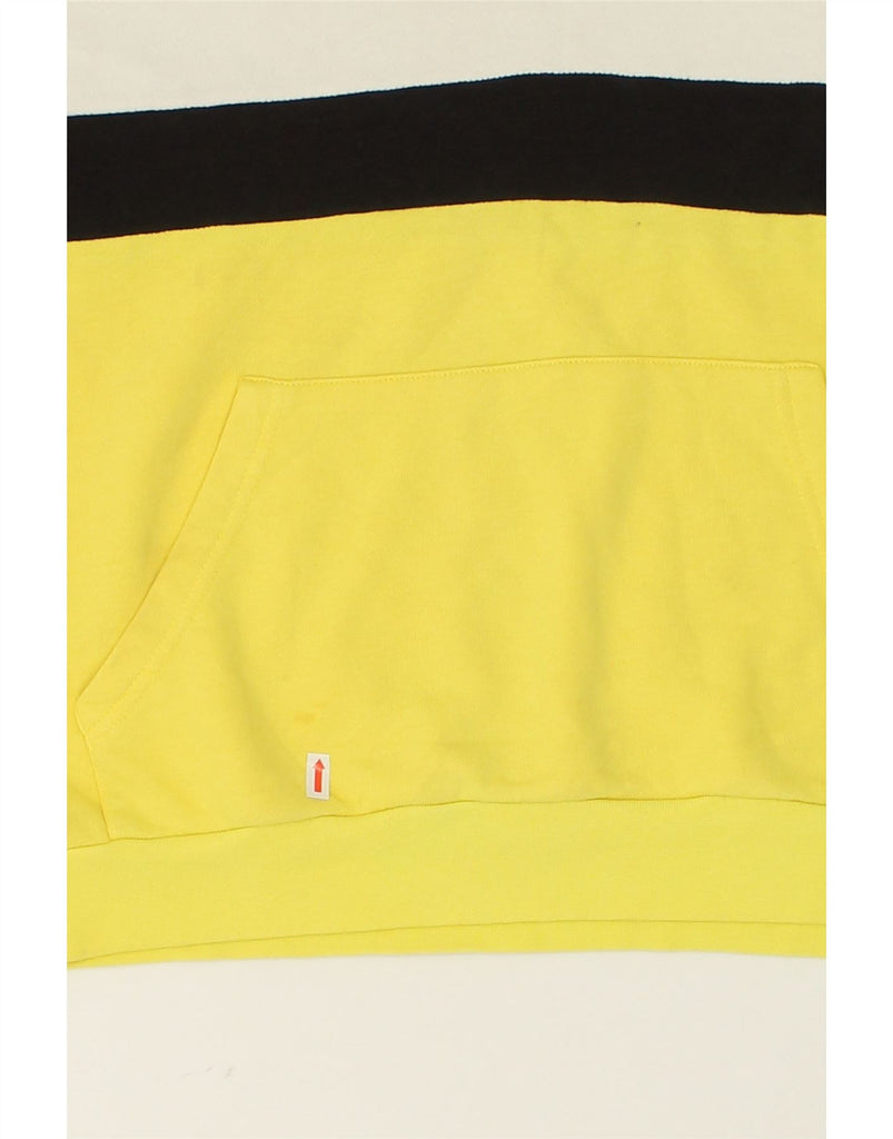 FILA Mens Graphic Hoodie Jumper Medium Yellow Striped Cotton | Vintage Fila | Thrift | Second-Hand Fila | Used Clothing | Messina Hembry 