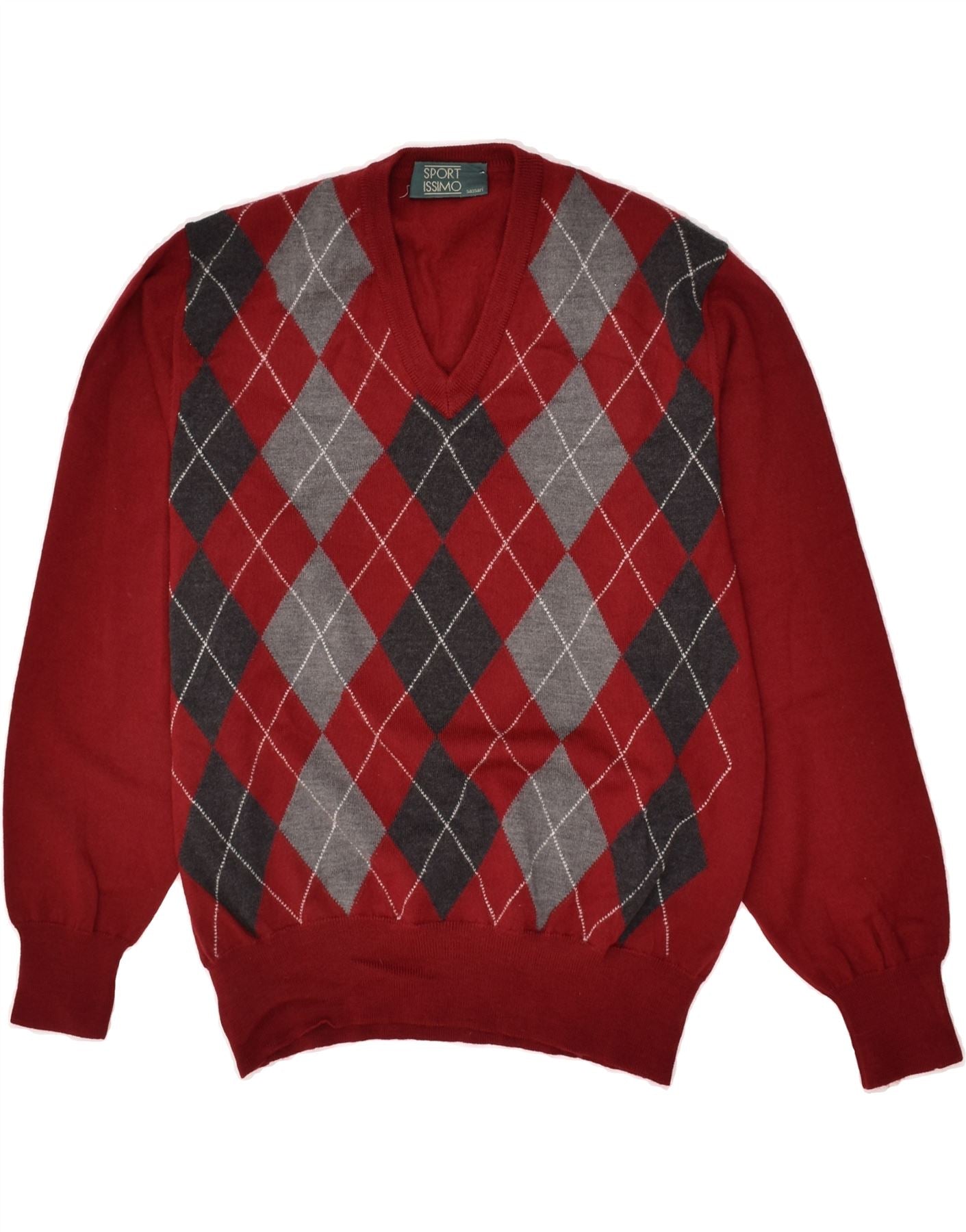 Mens red sale argyle sweater