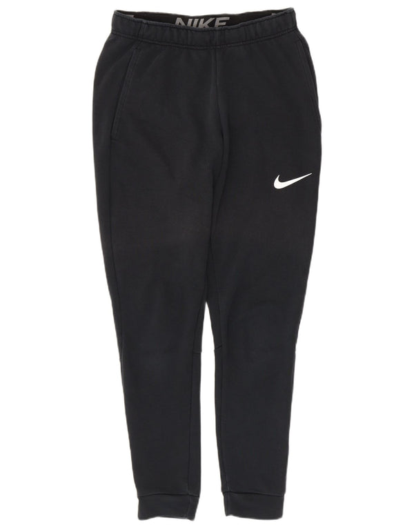NIKE Mens Dri Fit Tracksuit Trousers Joggers Small  Black Cotton