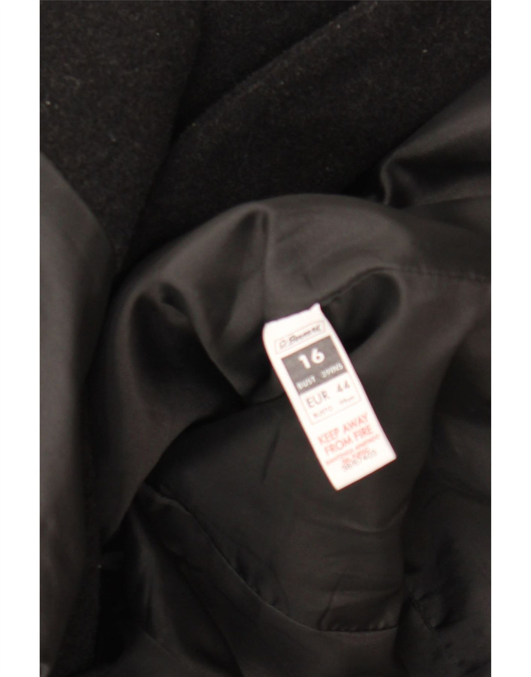 St. Bernard Womens Double Breasted Coat UK 16 Large Black Wool