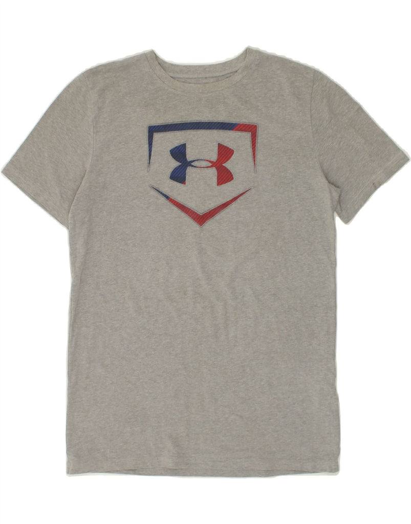 UNDER ARMOUR Boys Heat Gear Graphic T-Shirt Top 15-16 Years XL Grey | Vintage Under Armour | Thrift | Second-Hand Under Armour | Used Clothing | Messina Hembry 