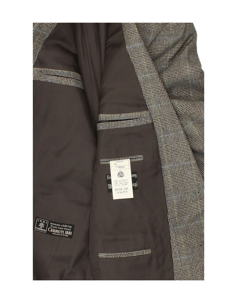 CERRUTI 1881 Mens 2 Button Blazer Jacket IT 52 XL Grey Check Wool Vintage Cerruti 1881 and Second-Hand Cerruti 1881 from Messina Hembry 