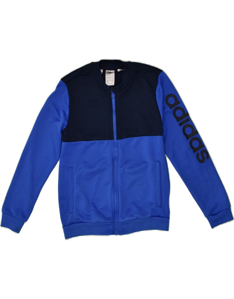 ADIDAS Boys Graphic Tracksuit Top Jacket 11-12 Years Blue Colourblock | Vintage Adidas | Thrift | Second-Hand Adidas | Used Clothing | Messina Hembry 