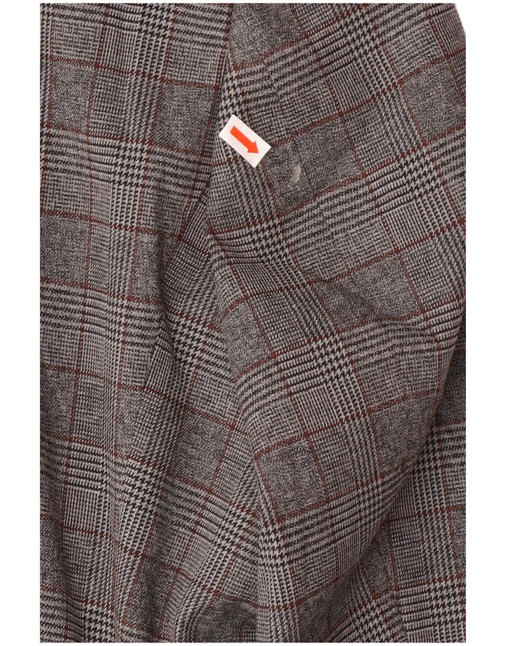 Marks & Spencer Mens 2 Button Blazer Jacket UK 46 3XL Grey Check Polyester
