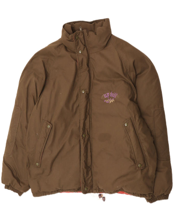 Vintage Mens Padded Jacket UK 42 XL Brown