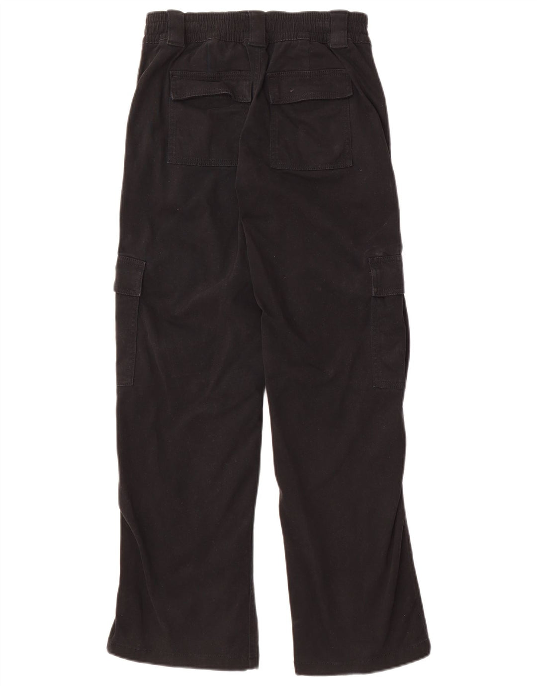 HOLLISTER Womens Baggy Low Waist Cargo Trousers W24 L30 Black Cotton