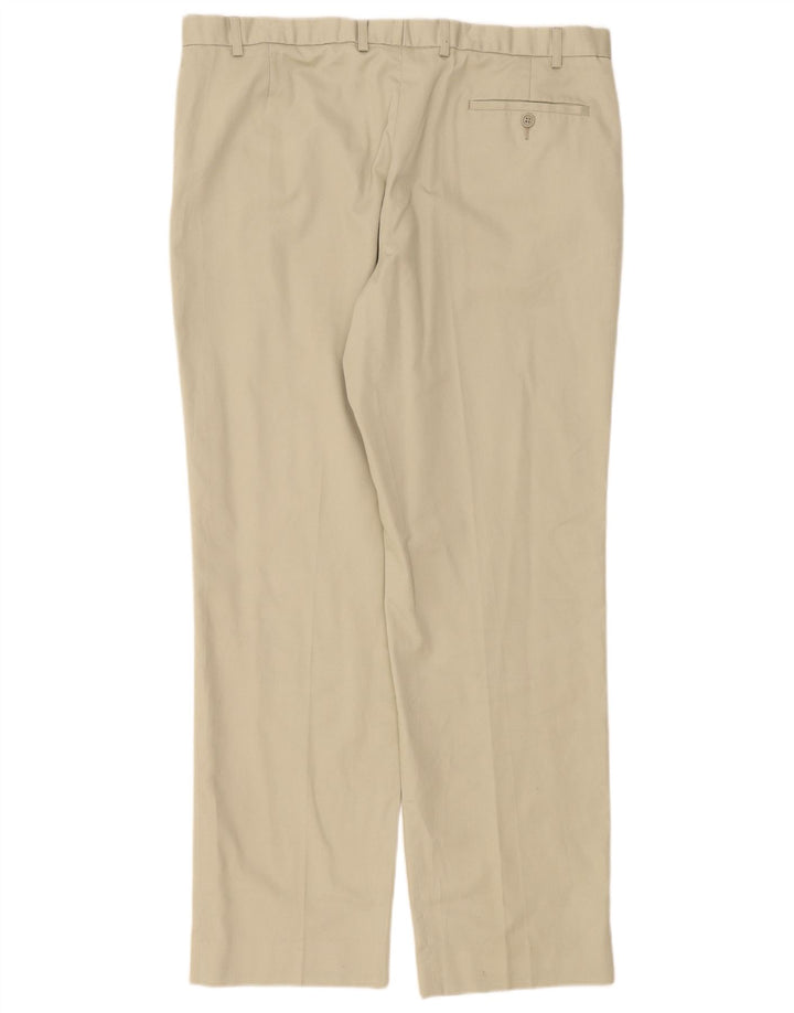 Marks & Spencer Mens Blue Harbour Straight Suit Trousers W40 L33 Beige