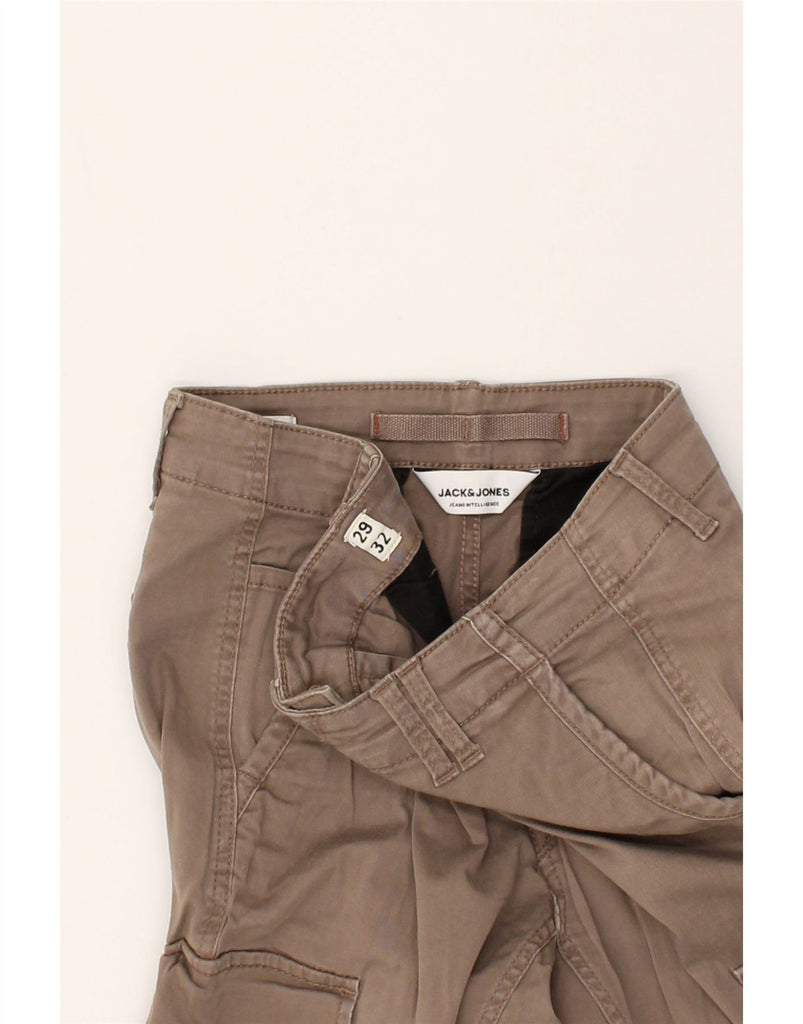 JACK & JONES Mens Joggers Cargo Trousers W29 L28 Brown Cotton | Vintage Jack & Jones | Thrift | Second-Hand Jack & Jones | Used Clothing | Messina Hembry 