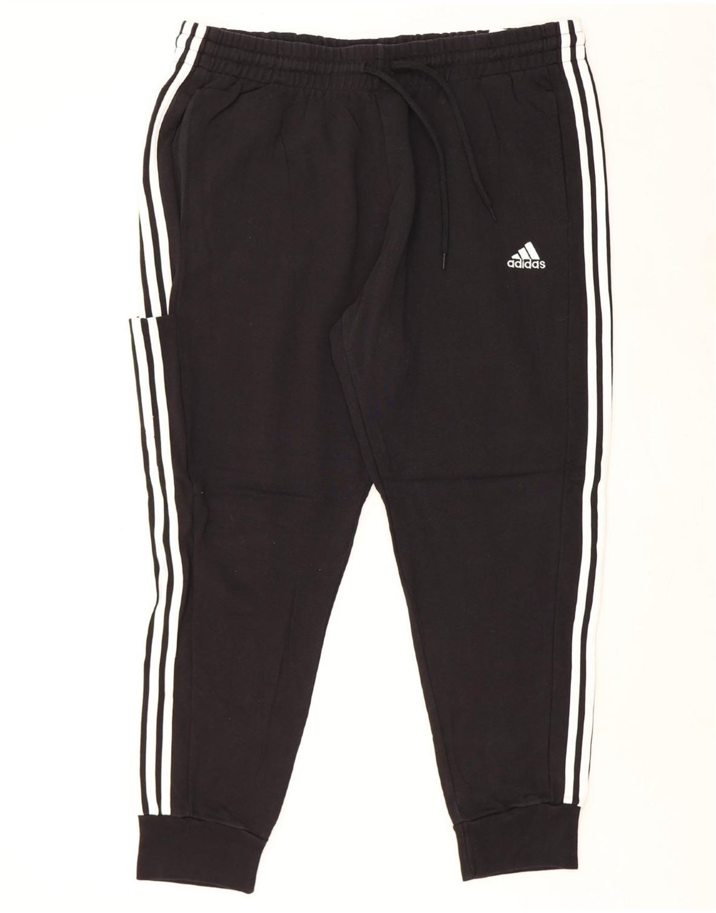 ADIDAS Mens Tracksuit Trousers Joggers 2XL Black Cotton Vintage