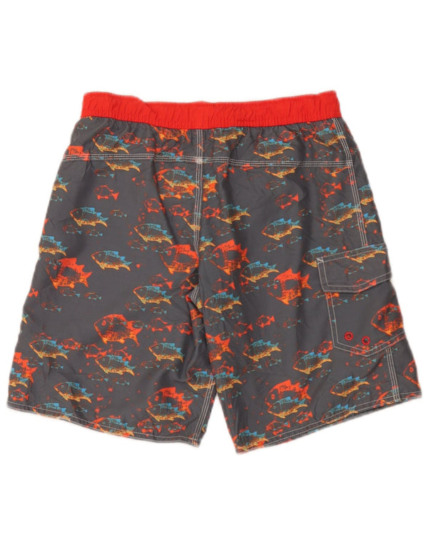 L.L.Bean Boys Graphic Swimming Shorts 9-10 Years  Grey Polyester