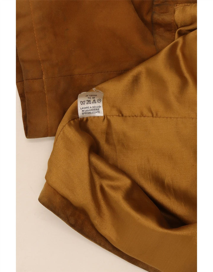 Vintage Womens 2 Button Suede Blazer Jacket IT 50 XL Brown