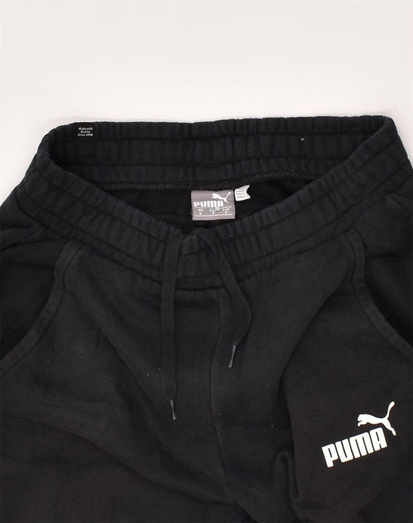 PUMA Womens Tracksuit Trousers Joggers UK 10 Small Black Cotton | Vintage Puma | Thrift | Second-Hand Puma | Used Clothing | Messina Hembry 