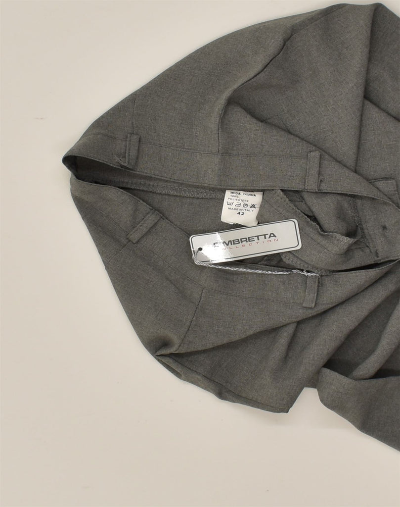 VINTAGE Womens Straight Suit Trousers IT 42 Medium W26 L33  Grey Polyester | Vintage Vintage | Thrift | Second-Hand Vintage | Used Clothing | Messina Hembry 