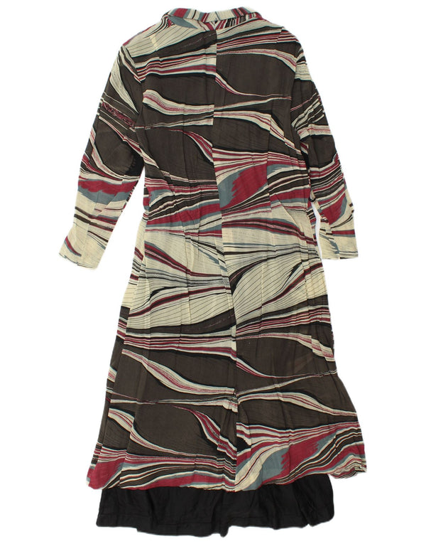 Vintage Womens Abstract Pattern Shirt Dress UK 12 Medium Multicoloured