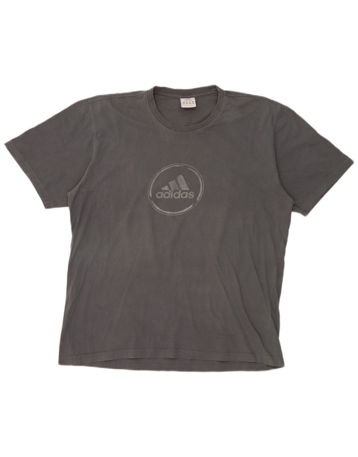 Adidas Mens Graphic T-Shirt Top XL Grey Cotton