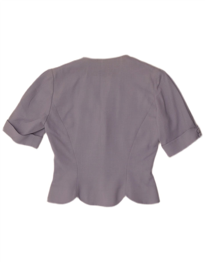 Laura Ashley Womens 3 Button Short Sleeve Blazer Jacket UK 10 Small Purple