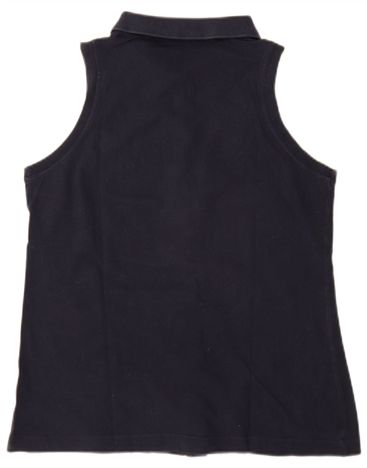 Sergio Tacchini Womens Sleeveless Shirt Blouse UK 12 Medium Navy Blue