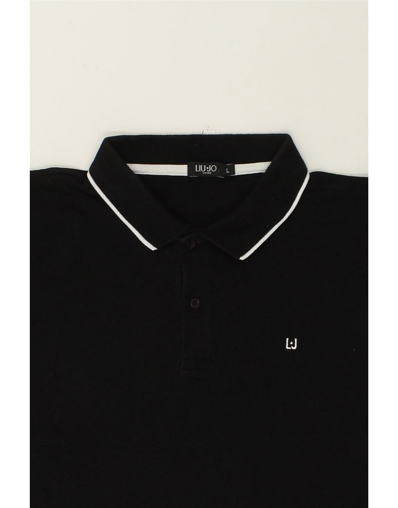 LIU JO Mens Polo Shirt Large Black Cotton | Vintage Liu Jo | Thrift | Second-Hand Liu Jo | Used Clothing | Messina Hembry 