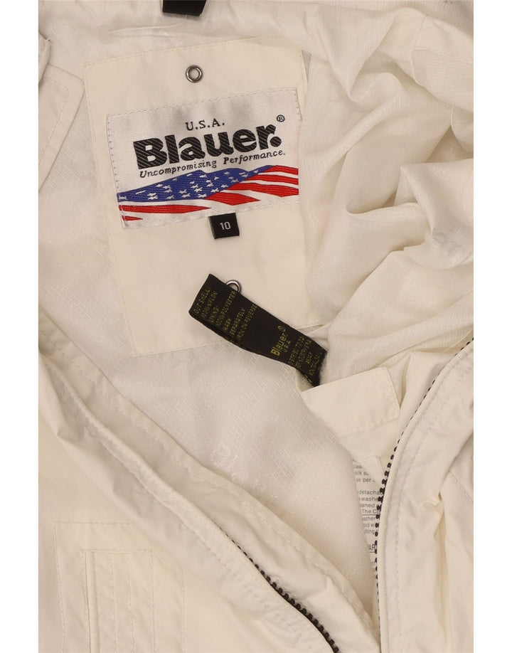Blauer Girls Graphic Bomber Jacket 9-10 Years White Nylon