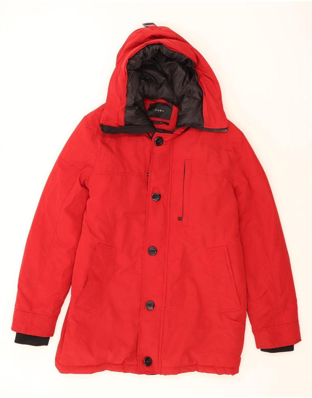ZARA Mens Hooded Windbreaker Jacket UK 40 Large Red