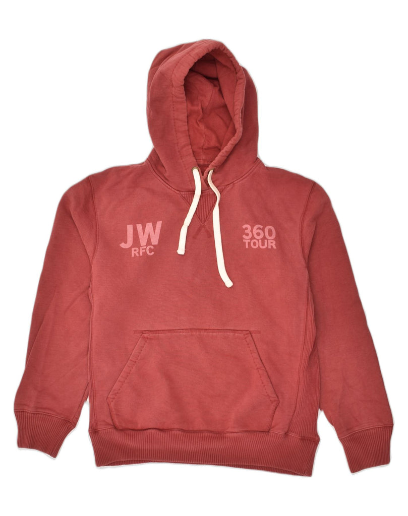 JACK WILLS Mens Graphic Hoodie Jumper Small Red Cotton | Vintage Jack Wills | Thrift | Second-Hand Jack Wills | Used Clothing | Messina Hembry 