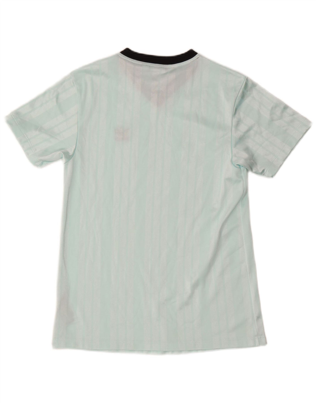 ADIDAS Womens T-Shirt Top UK 8 Small Turquoise Striped Polyester