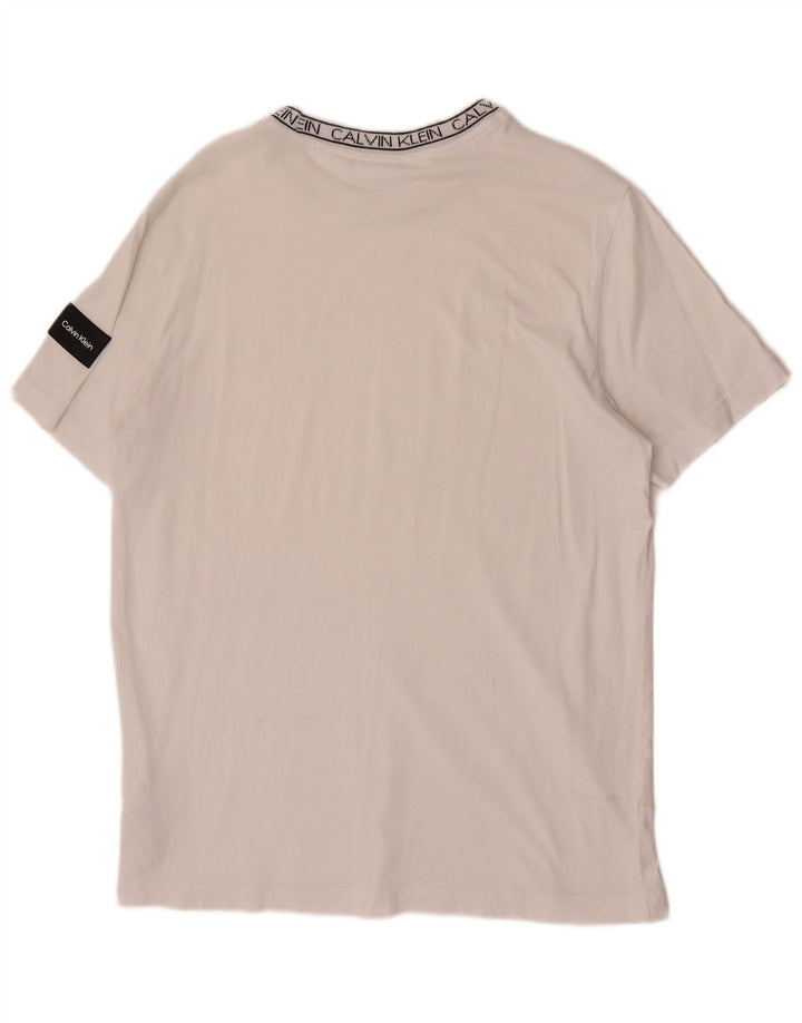 Calvin Klein Mens Graphic T-Shirt Top Medium White Cotton