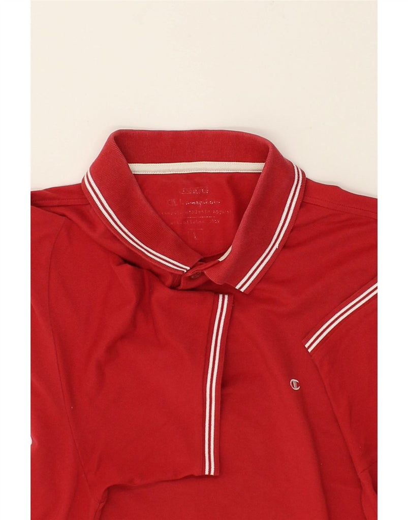 CHAMPION Mens Polo Shirt Large Red Cotton | Vintage Champion | Thrift | Second-Hand Champion | Used Clothing | Messina Hembry 