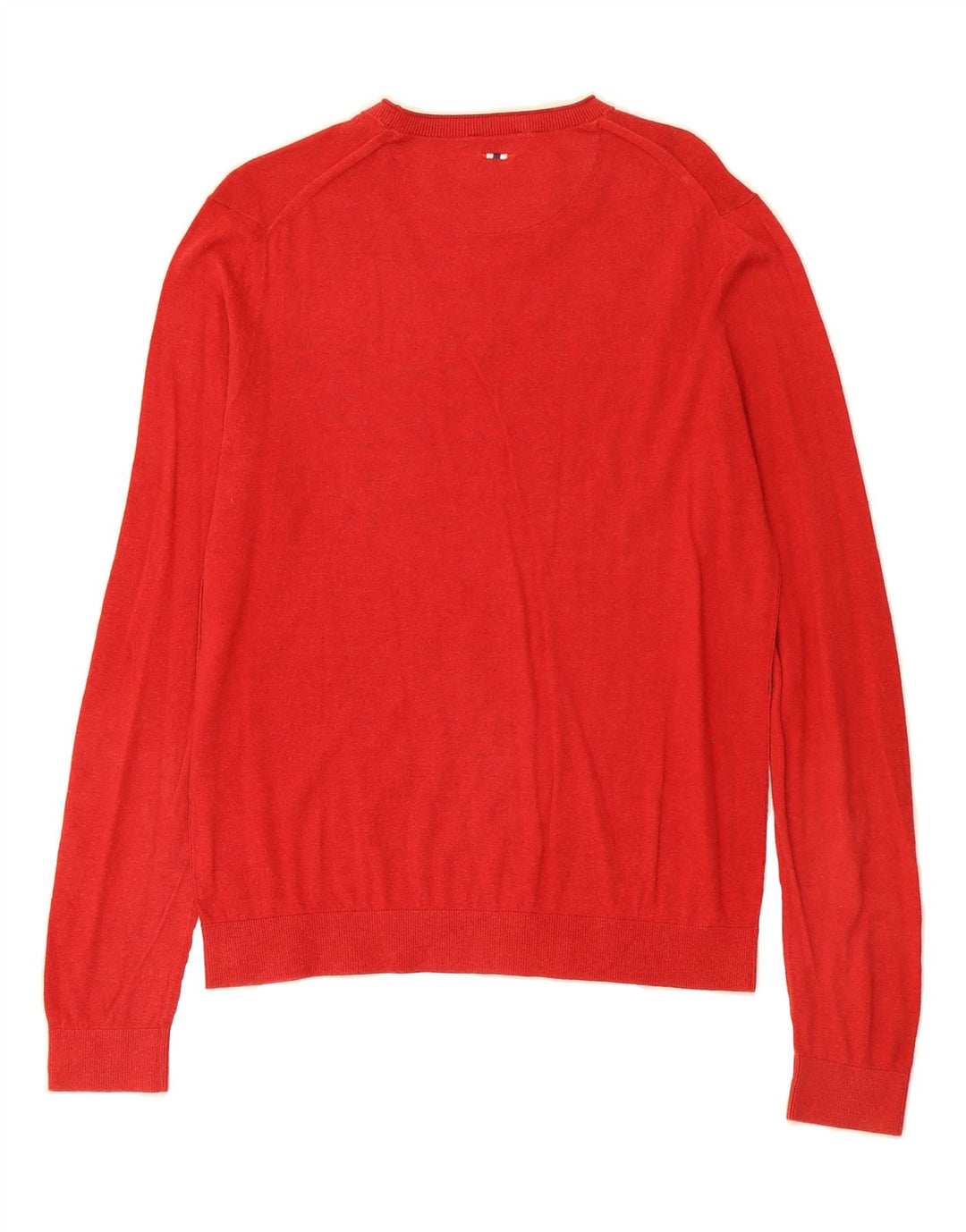 NAPAPIJRI Mens Boat Neck Jumper Sweater Medium Red Vintage Napapijri and Second-Hand Napapijri from Messina Hembry 