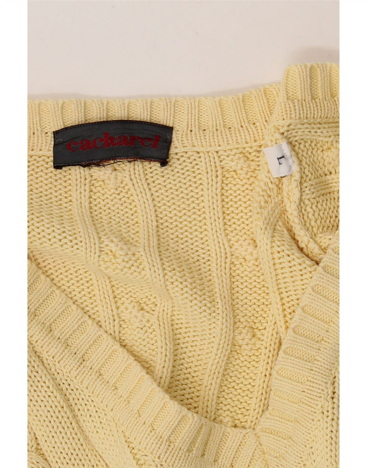 CACHAREL Mens V-Neck Jumper Sweater Large Yellow Cotton Vintage Cacharel and Second-Hand Cacharel from Messina Hembry 