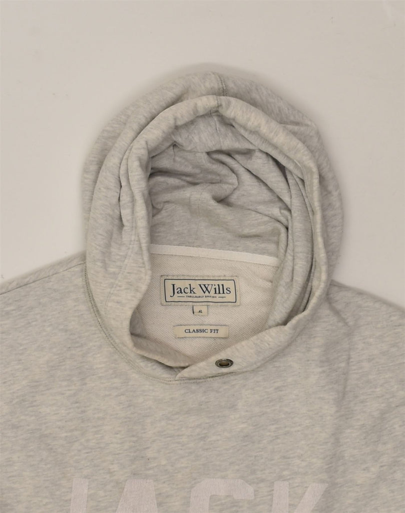 JACK WILLS Mens Graphic Hoodie Jumper Small Grey Cotton | Vintage Jack Wills | Thrift | Second-Hand Jack Wills | Used Clothing | Messina Hembry 