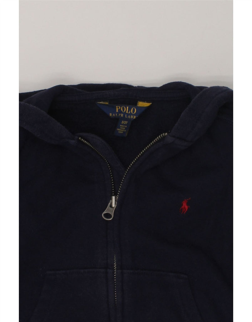 POLO RALPH LAUREN Boys Zip Hoodie Sweater 2-3 Years Navy Blue Cotton | Vintage Polo Ralph Lauren | Thrift | Second-Hand Polo Ralph Lauren | Used Clothing | Messina Hembry 