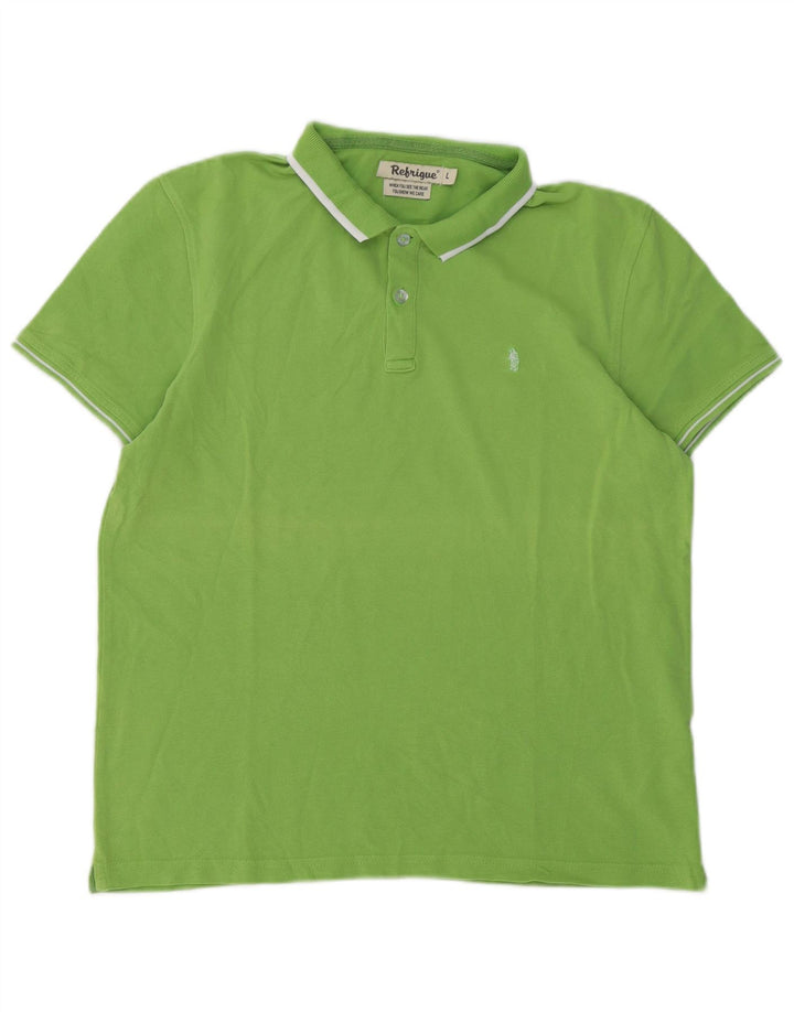 Refrigiwear Mens Polo Shirt Large Green Cotton