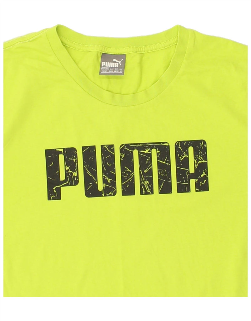 PUMA Mens Graphic T-Shirt Top Medium Green Cotton Vintage Puma and Second-Hand Puma from Messina Hembry 