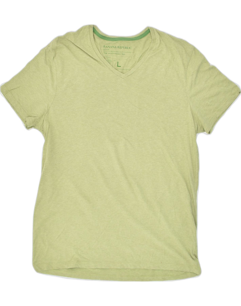 BANANA REPUBLIC Mens T-Shirt Top Large Green Cotton | Vintage Banana Republic | Thrift | Second-Hand Banana Republic | Used Clothing | Messina Hembry 